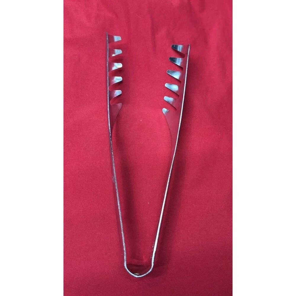 Vintage EKCO Chromium Plated Tongs Serrated Teeth USA Kitchen BBQ Tool 7